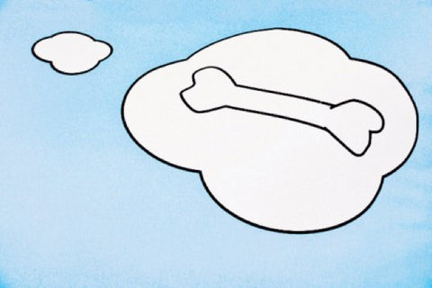 What Dogs Dream Rectangular Bed: Sky Blue Light/White
