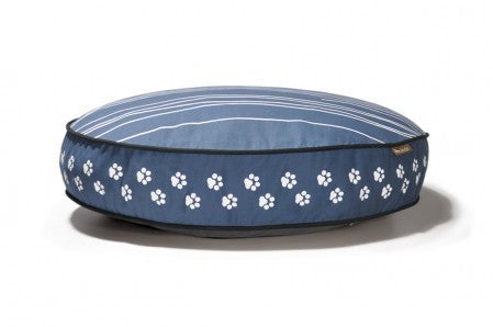 Dog On Wire Round Bed: Midnight Blue/White