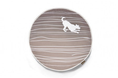Dog On Wire Round Bed: Almond/White