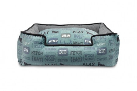 Dog's Life Lounge Bed: Powder Blue/Chocolate