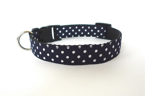 Bow Tie Collar, Polka Dot: Navy