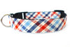 Bow Tie Collar, Plaid Seersucker: Blue & Orange