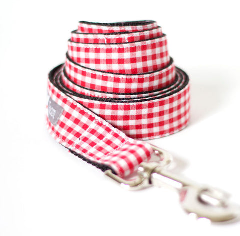 Gingham Leash: Red or Blue