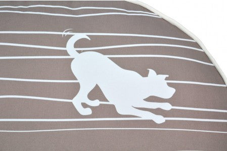 Dog On Wire Round Bed: Almond/White